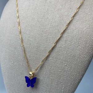 Blue Butterfly Necklace